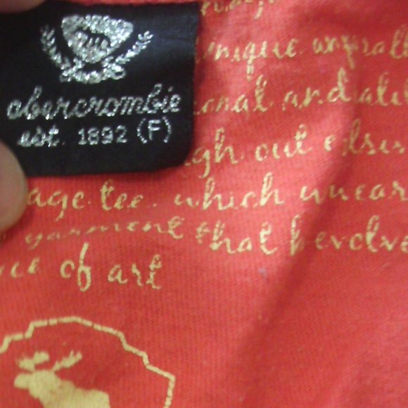 *SOLD* Abercrombie Orange Vintage Style Size  S - Picture 4 of 5